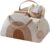 Changing Bag Organiser, Baby Nappy Caddy Basket, Portable Storage Basket for Changing Table, Changing Basket Organiser with Compartments & Handles, Cotton Rope Basket for Baby Shower Gifts (White Brown)