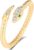Women’s Ring 925 Sterling Silver Open Ring Retro Cubic Zirconia Snake Design Adjustable Ring Finger Ring (Gold)