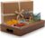 Bamboo Coffee Bar with 2 Drink Holders & 3 Stainless Steel Bowls – Sofa Organiser & Snack Box for Movie Night, Gaming & Series Night – Sofa Tray with Snack Bowls, Couch Butler 40 x 26 cm