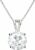 Premium Women’s Necklace 925 Sterling Silver with a Zirconia Stone Pendant 8 mm Chain Solitaire Rhinestone Glitter Stone Pendant White Round Drop Bridal Jewellery