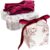 ONEBO 30 Pieces Square Paper Candy Box, Small Wedding Gift Box, Party Gift Box, for Wedding, Birthday, Christmas, Graduation (Red and White Colour Scheme)