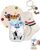 Dachshund Gift Set 4 Pieces – 600ml Dachshund Cup Glass with Lid and Straw, Coaster, Socks, Keychain – Dachshund Gifts for Coffee, Tea and Iced Coffee
