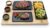 Hot Stone Lava Stone Steak Board Model EVO with Slate Plate, 3 Dip Bowls and a Side Plate, 8 Pieces, Hot Stone Steak
