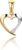 MIORE 9ct Bicolour Yellow Gold / White Gold Heart Pendant (375) – Pendant Gold/with Gold Chain/Silver Chain, Gold Jewellery Women