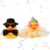 AKONE Pack of 2 Squeaky Duck Wedding Couple, Wedding Gifts for Newlyweds, Funny Couple Rubber Duck, Mini Bride and Groom Duck for Ceremony, Wedding Blessing, Wedding Gift