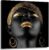 ARTEDinoi Afrikanische Frau Goldlippen Goldschmuck schwarz Leinwandbild XL