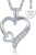 Heart Necklace 925 Silver / Gold Plated Necklace Women’s „I Love You“ Chain Silver Chain Heart Pendant Heart Jewellery Gifts for Women Girlfriend Her Birthday Wedding Anniversary Love Gift