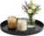 Decorative Round Tray, Versatile Decorative Tray with 15 cm Diameter, Black Serving Tray for Jewellery and Cosmetics, Ideal for Living Room and Bathroom
