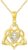 9k Real Gold Celtic Knot Heart Necklace for Women, 375/9ct Yellow Gold Heart Cut Moissanite Trinity Love Knot Pendant Jewellery Gifts for Mother’s Day Birthday 40 + 5 cm