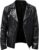 Generisch Leather Jacket Men’s Bomber Jacket Biker Jacket Motorcycle Jacket Leather Coat Biker Jacket Vintage 50s Outfit Faux Leather Jacket