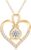 375/9K Real Gold Heart Necklace for Women, Yellow Gold 0.55 Carat (CTTW), Moissanite Infinity Heart Pendant Necklace, Anniversary Birthday Gift for Wife, Girlfriend