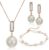 Crystalline Azuria Crystal Beads Jewellery Set Necklace Pendant 45cm Earrings Bracelet 18K Gold Plated for Women