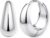 FIOROYAL 925 Silver Hoop Earrings for Women, Hypoallergenic Earrings Chunky 14K Gold Hoop Earrings Small Huggie Teardrop Stud Earrings for Sensitive Ears (Gold/Silver)