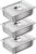 Breading Bowls Set of 3 GN 1/2 Containers, 32.5 x 26.5 x 6.5 cm Breading Set for Chops, Gastronorm Containers Stainless Steel with Lid, Cutlets Meat Fish – Metal Breading Road Rectangular