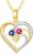 375/9K Real Gold Love Knot Necklace for Women, White/Yellow Gold Coloured Cubic Zirconia Heart Pendant Necklace, Jewellery Gift for Anniversary Birthday for Wife Mother, 40 + 5 cm