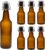 hocz 6 x Empty Swing Bottles 500 ml for Filling Brown – Small Bottles with Swing Top – 6 Clip Glass Bottles Set for Beer, Juice, Drinks, Liquor, Oil, Sauces – 6 Pieces, 500 ml, Brown