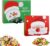 Pack of 10 Christmas Gift Boxes, Gift Box with Ribbons, Small Gift Box, Used for Pastries, Muffin Sweets, Biscuits, Gifts, 24 x 20 x 7 cm, 2 Styles