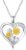 9 Carat/375 Real Gold Heart Necklace with Natural Diamonds for Women, 9 Carat White/Yellow Gold Sunflower Heart Pendant | Du bist mein Sonnenschein, Anniversary Birthday Gifts for Wife Girlfriend 40 +