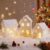 Christmas Village with Lighting, Christmas House Illuminated, Christmas Decoration Wooden LED Indoor, Gnome House with Light, Christmas Town Christmas Decoration American, Christmas Houses Christmas White