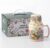 OHAANYY Vintage Ceramic Teapot with Cup Lid and Saucer, 650 ml Flowers