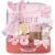 Baby Gift Boys Girls Newborn Gifts for Birth with Comforter Blanket / Baby Romper / Socks / Muslin Blanket / Rattle Nappy Cake Gift Box Baby Shower Party Gender Reveal Gift (Pink)