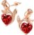 0.8CT Rose Heart Stud Earrings Birthstone S925 Gifts for Women