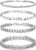 Men’s Cuban Bracelets, 19 cm Stainless Steel Bracelets, Set of 4