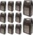 Pack of 12 Gift Bags with Window, Kraft Paper Packaging Bags, Black Paper Bags, for Packaging Banquet Gifts, Biscuits and Sweets (Black)