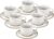BRICARD Albi Coffee Cups Set of 12 with Saucers, Coffee Service for 6 People, 200 ml Ceramic Light Grey, Cappuccino Cups, Dishwasher and Microwave Safe, Gift Set