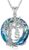 TOUPOP Tree of Life Chain Sterling Silver Tree of Life Initial Letter Pendant Necklace with Blue Crystal Jewellery Gifts for Mothers Birthday Gifts for Women Girls
