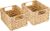 HMF Woven Storage Basket Made of Water Hyacinth, Decorative Basket with Carry Handles for Storage for Bathroom, Kitchen and Living Area, Set of 2, Size S, 22 x 17 x 12 cm, Natural