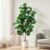 Artificial Plant Fiddle Ficus Tree 150 cm, Artificial Plants Large with White Pot and Decorative Pebbles, Artificial Plants Like Real for Decoration of Offices, Living Rooms and Bedrooms