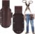Pack of 2 Beer Holster Leather Men Beer Bottle Holder Portable Bottle Holder Belt Cowboy Style Beer Holder Belt Beer Belt with Bottle Opener Practical Beer Belt Men’s Beer Gifts for Men