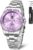 OLEVS Women’s Watch Analogue Quartz Waterproof Classic Women’s Watch Silver Stainless Steel Strap with Date Diamond Slim Design Suitable for Narrow Wrists