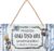 LANOLU Retro Tin Sign, Grandma and Grandpa Pension Sign for Hanging, Funny Gift Idea for Grandparents from Grandchildren, Embossed with Jute Cord, 16 x 32 cm