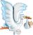 Foil Balloon Stork with Baby, XXL Decoration for Birth Boy, 99 cm
