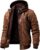 FLAVOR Genuine Leather Jacket, Men’s Removable Hoodie
