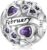 HappyStar Four Leaf Clover Pendant 925 Silver Bead Charms for Women Lucky Charm Jewellery Gift Birthstone Charm with Cubic Zirconia Compatibility Pandora European Bracelet