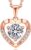 MomentWish Women’s Necklace 925 Silver, 1 Carat Moissanite Chain Rose Gold Jewellery Women’s Heart Silver Chain with Pendant Gift Box Valentine’s Day Love Gift for Women Girlfriend