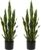 Hollyone 2 x Artificial Plants, Large, Height 64 cm, Artificial Sansevieria Decorative Living Room Plant, Indoor Plants, Balcony, Office Decoration, Artificial Plant for Home Garden, Office Decoration