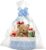 Empty Gift Basket, 30 x 20 x 12 cm, Braided Basket with Gift Bags and Ribbons, Empty Gift Basket for Christmas, Birthday, Wedding, Storage Basket, Decorative Basket (Blue)