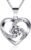 B. Catcher Women’s Heart Necklace In 925 Sterling Silver,”Love Is Happiness” Pendant Jewellery With Cubic Zirconia, 45 cm Chain Length, Mother’s Day Gift For Women