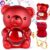 Romantic Teddy Bear with Eternal Roses and Music Tin