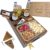 Lukada Premium Couch Bar Snack Box XXL Snack Bowl & 4 Drink Holders Acacia Wood & Bamboo Sofa Tray Includes Gift Box & Mobile Phone Holder Couch Organiser Gifts for Men and Women