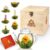 Creano Tea Flower Mix Gift Set with 500 ml Teapot in Elegant Wooden Box with 6 Different Varieties of Blooming Tea (White Tea)
