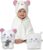 HECKBO hooded towel mouse + free washcloth | 0 – 6 years | Novelty: 2 snap fasteners for flexible closing | made of soft bamboo wool | Size: 39.4″ x 35.4″/90x100cm | Children bath towel, hooded towel bathrobe, baby towel with hood for newborns, infants and children | for bath, pool and on the beach