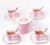 Ceramic Tea Sets, Porcelain Coffee Tea Gift Sets, Coffee Mugs for 4 People, Bone China Series, Teapot with Teaspoons, Birthday and Wedding Gifts (Pink)