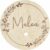Personalised Baby Name Disc with Flower Wreath, Wooden Disc with Name, Announcement for Birth Gift, Gift Idea (15 cm)