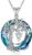 TOUPOP Tree of Life Chain Sterling Silver Tree of Life Initial Letter Pendant Necklace with Blue Crystal Jewellery Gifts for Mothers Birthday Gifts for Women Girls