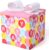 BIOBROWN Medium Gift Boxes with Lids, 22 x 22 x 22 cm, Pink Balloon Design, Foldable, for Birthdays, Baby Showers and Other Celebrations
